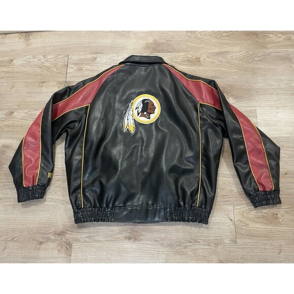 NFL Washington Redskins Men's Leather Full Zip Bomber Jacket 2XL XXL - Picture 3 of 12
